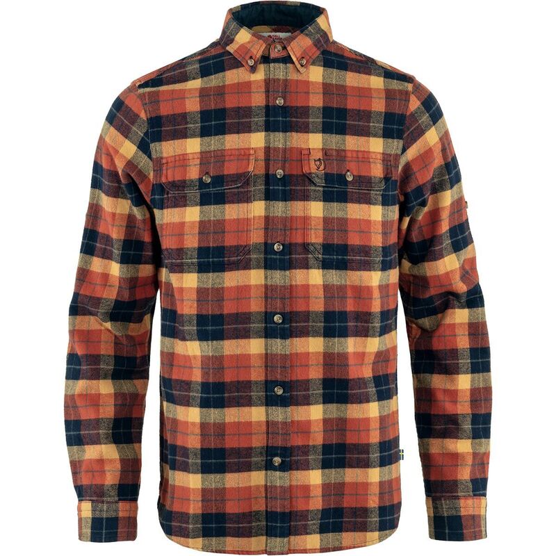 フェールラーベン メンズ トップス プルオーバー レギュラー相応う Fjallraven Singi Heavy Regular Fit Flannel Shirt - Men\u0027s Autumn Leaf/Dark Navy 米国海軍 メンズファッション-トップス