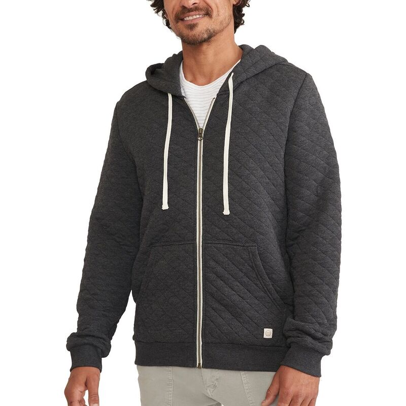 マリーン レイヤー メンズ アウター パーカー・スウェット キルティング パーカー Marine Layer Corbet Quilted Full Zip Hoodie - Men's Dark Heather Grey グレー