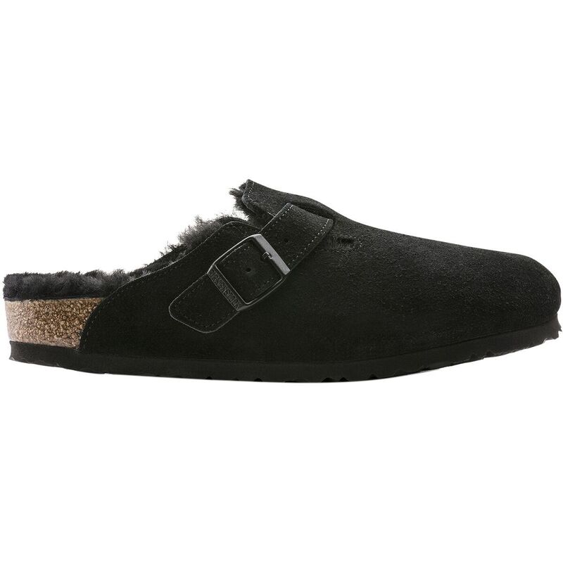 ビルケンシュトック レディース シューズ サンダル Birkenstock Boston Shearling Lined Narrow Shoe - Women's Black-Black Suede ブラック|ReVida 店