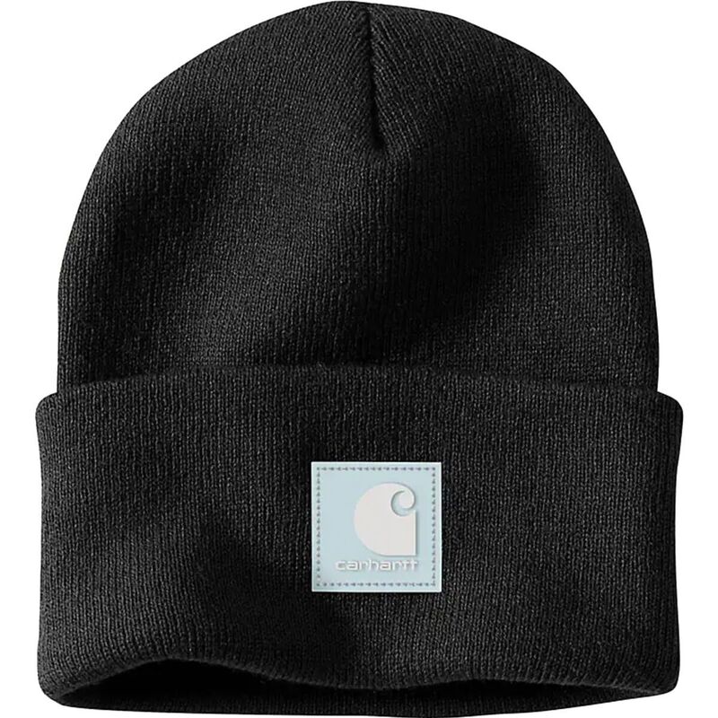 カーハート メンズ アクセサリー 帽子 ニット Carhartt Knit Rubber Patch Beanie Black/Early Fog ブラック