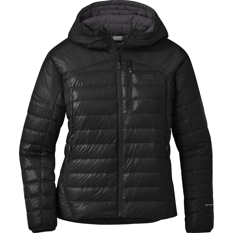 アウトドアリサーチ レディース アウター ジャケット・ブルゾン フーデッドジャケット ダウン ジャケット Outdoor Research Helium Down Hooded Jacket - Women's Solid Black ブラック