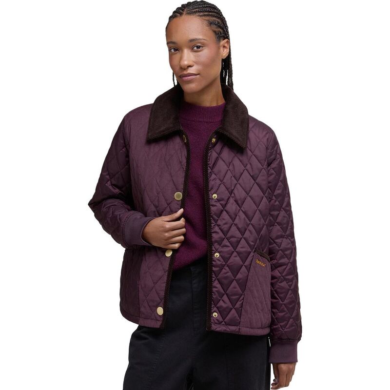 バブアー レディース アウター ジャケット・ブルゾン キルティング ジャケット Barbour Marla Quilted Jacket - Women's Black Cherry/Dark Brown//Muted Tartan ブラック