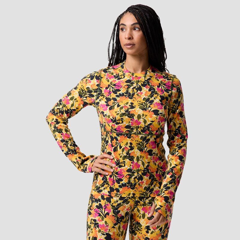 バックカントリー レディース トップス Tシャツ Backcountry Cedars RWS Merino Mid-Wt Baselayer Crew Top - Women's Wild Floral Print|ReVida 店