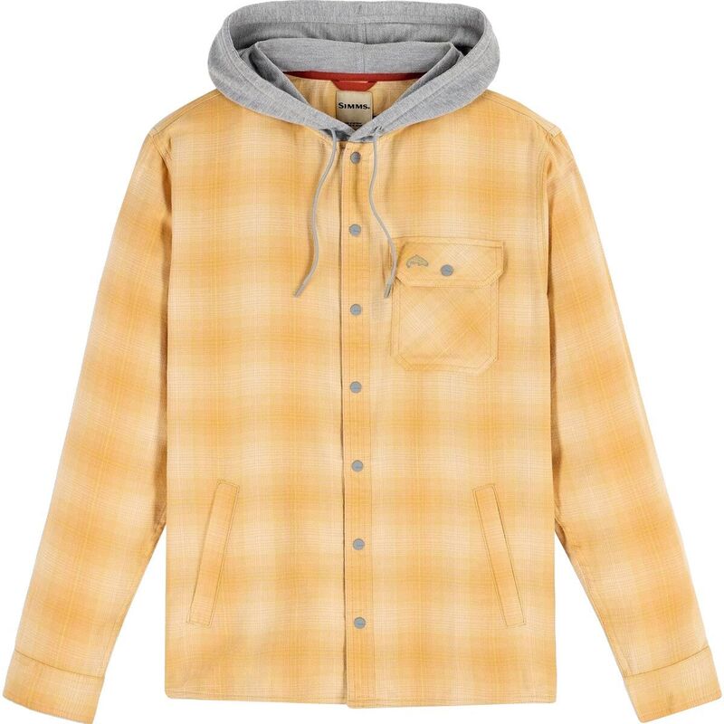 シムズ メンズ トップス プルオーバー ティーシャツ パーカー Simms Santee Flannel Hoodie - Men\u0027s Ely Plaid: Baltic Amber 黄金色 メンズファッション-トップス