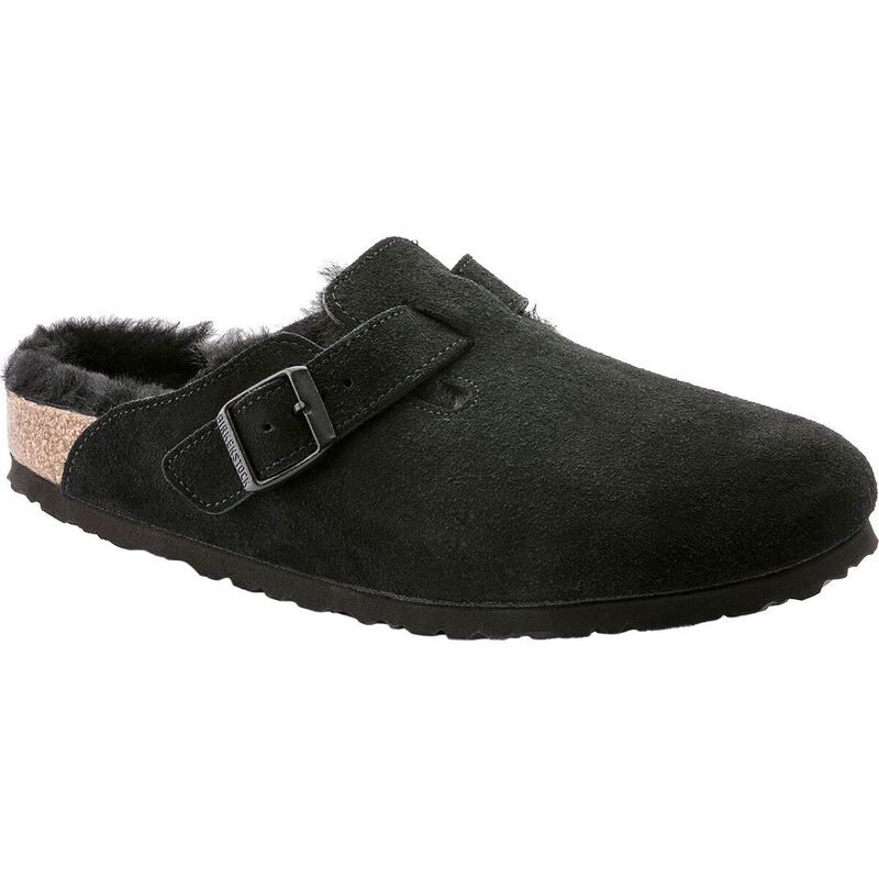 ビルケンシュトック レディース シューズ スニーカー Birkenstock Boston Shearling Lined Shoe - Women's Black/Black Suede Shearling ブラック|ReVida 店