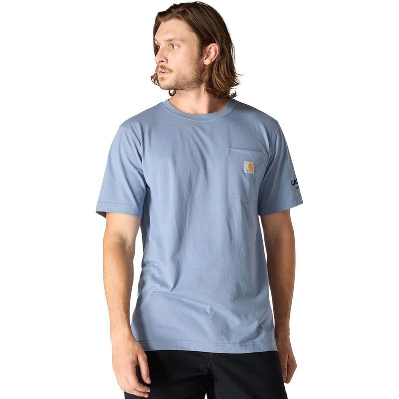 カーハート メンズ トップス Tシャツ グラフィック Carhartt Relaxed LW Pocket SS Streetcar Graphic T-Shirt - Men's Light Faded Navy ネイビー｜ReVida 店