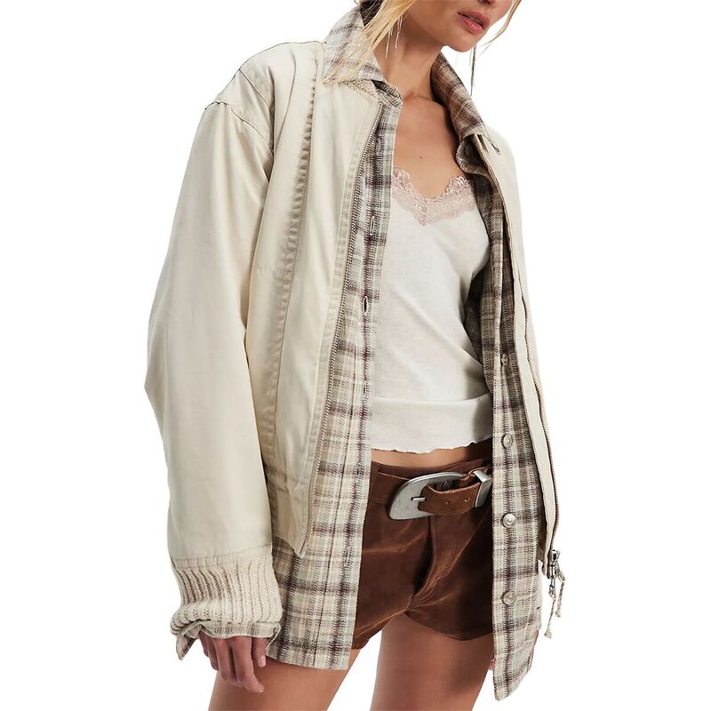 フリーピープル レディース アウター ジャケット・ブルゾン ジャケット Free People Jax Washed Bomber Jacket - Women's Almond Flour