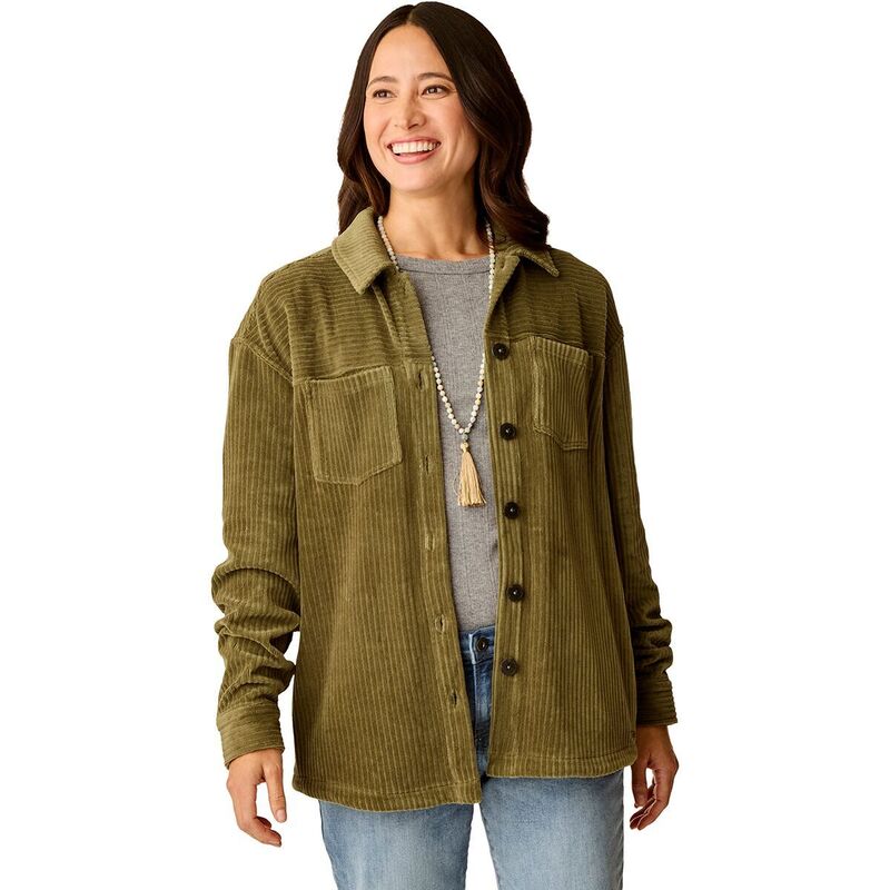 曲線状の形ひな型 レディース アウター 上衣・上衣 Carve Designs Hudson Stretch Cord Shacket - Women\u0027s Fir