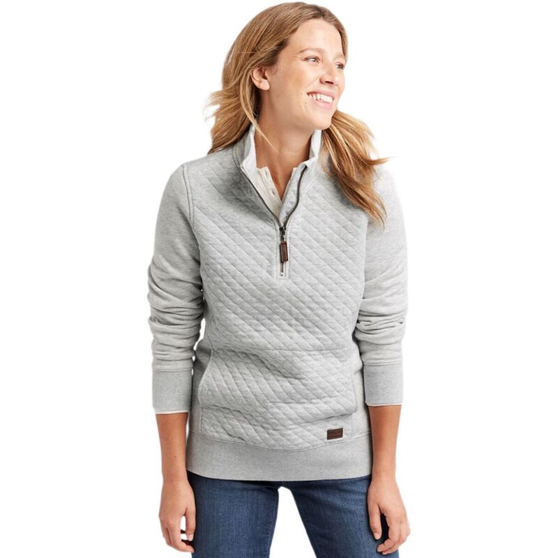エルエルビーン レディース アウター パーカー・スウェット キルティング スウェット シャツ L.L.Bean Quilted LS Reg 1/4-Zip Pullover Sweatshirt - Women's Light Gray Heather グレー|ReVida 店