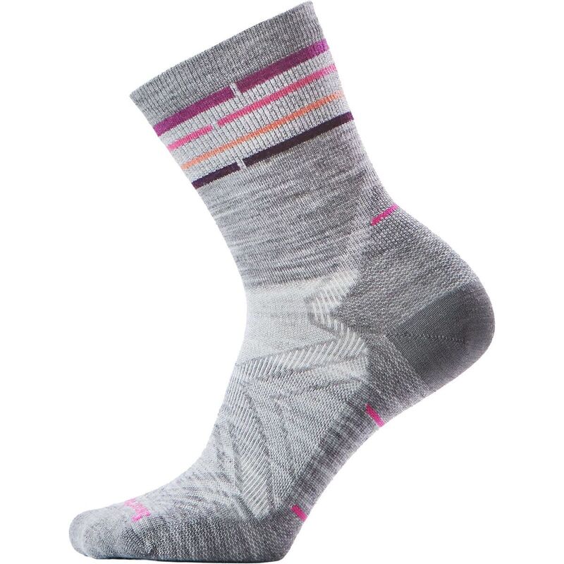 かっこ良い羊毛 レディース アンダーお召しもの ソックス Smartwool Run Zero Cushion Mid Crew Sock - Women\u0027s Light Gray 薄墨色