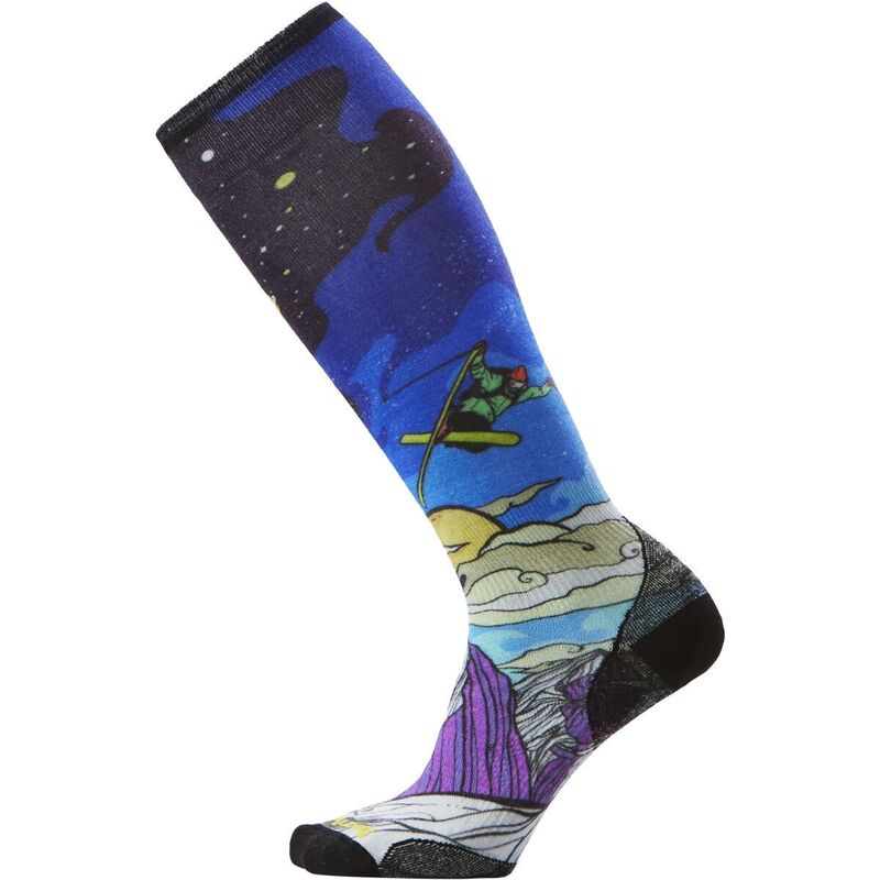 かっこ良い羊毛 レディース アンダーお召しもの ソックス 刷り上げる Smartwool Ski Zero Cushion Galactic Ski Print OTC Sock? - Women\u0027s Deep Navy 米国海軍