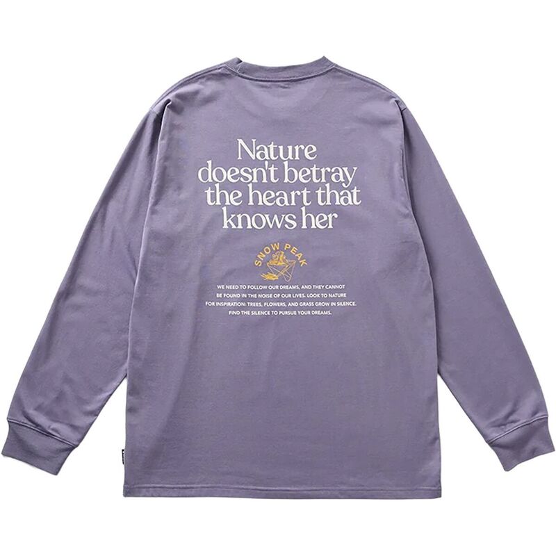 スノーピーク メンズ トップス Tシャツ 長袖 Snow Peak Living With Nature Long-Sleeve T-Shirt Purple パープル