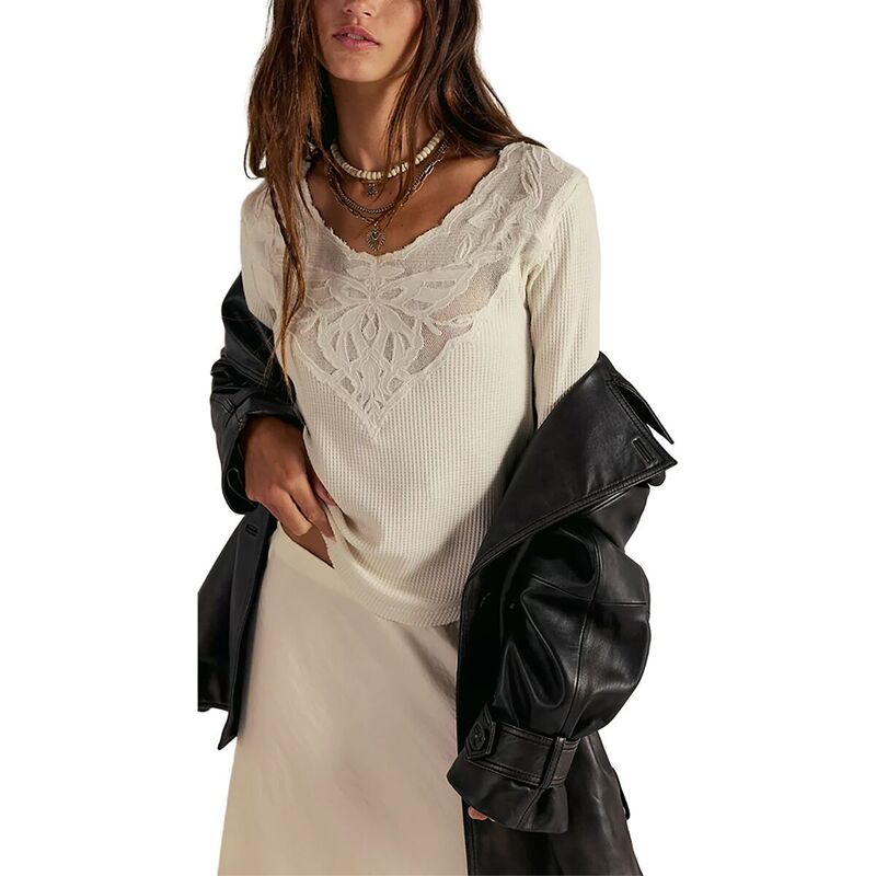 フリーピープル レディース トップス ティーシャツ Free People Butterfly Cuff Top - Women\u0027s Sugar Swizzle Tシャツ・カットソー-レディースファッション-トップス