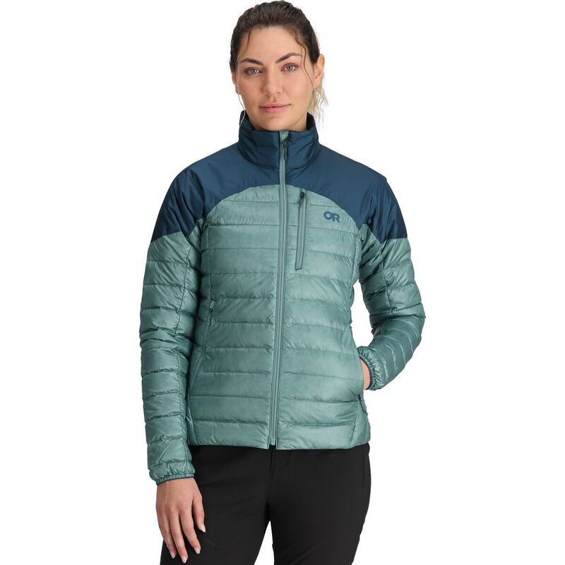 アウトドア問い合わせ レディース アウター 上衣・上衣 打ち倒す 上衣 Outdoor Research Helium Down Jacket - Women\u0027s Neptune/Harbor コート・ジャケット-レディースファッション