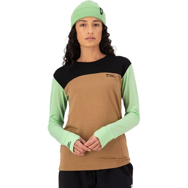 モンスロイヤル レディース トップス Tシャツ Mons Royale Yotei Long Sleeve Top - Women's Matcha/Toffee/Black ブラック 17,486円