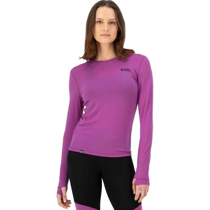 モンスロイヤル レディース トップス Tシャツ 長袖 Mons Royale Cascade Merino Flex 200 Long-Sleeve Top - Women's Purple Bolt パープル