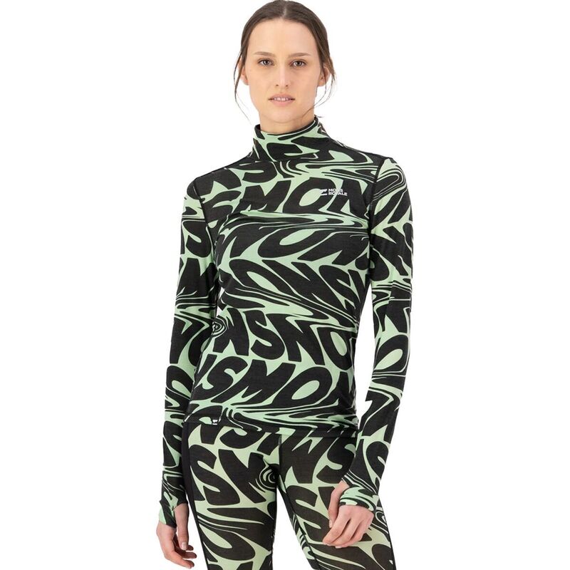 モンスロイヤル レディース トップス Tシャツ Mons Royale Cascade Merino Flex 200 Mock-Neck Top - Women's Signal Lost Matcha