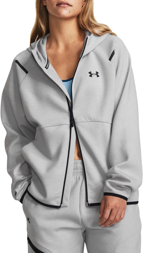 アンダーアーマー レディース アウター パーカー・スウェット フリース Under Armour Women's Unstoppable Fleece Full-Zip Mod Gray グレー