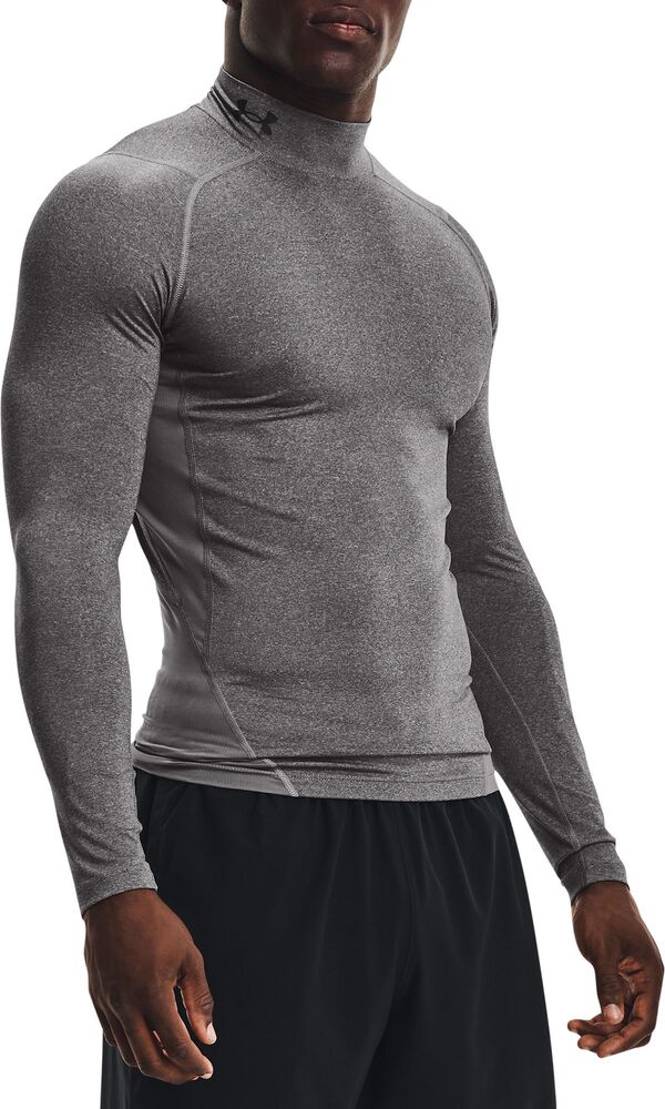 アンダーアーマー メンズ トップス シャツ モックネック Under Armour Men's HeatGear Mock Neck Long Sleeve Compression Shirt Carbon Heather/Black ブラック