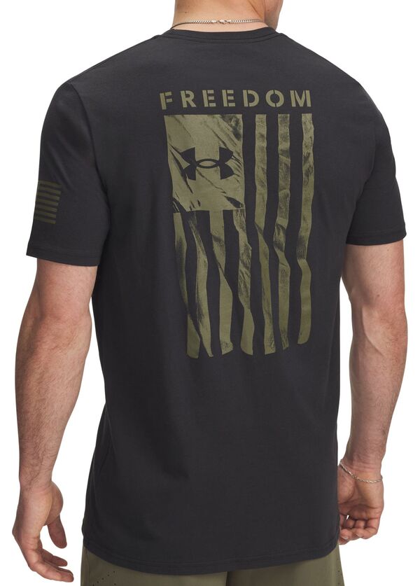 アンダーアーマー メンズ トップス Tシャツ グラフィック Under Armour Men Freedom Flagraphic T-Shirt Black/Marine Od Green ブラック