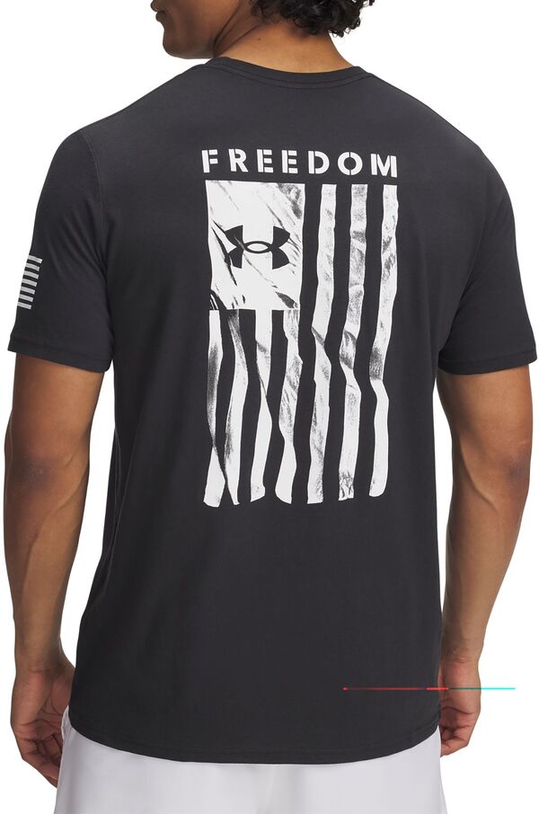 アンダーアーマー メンズ トップス Tシャツ グラフィック Under Armour Men Freedom Flagraphic T-Shirt Black/White ホワイト