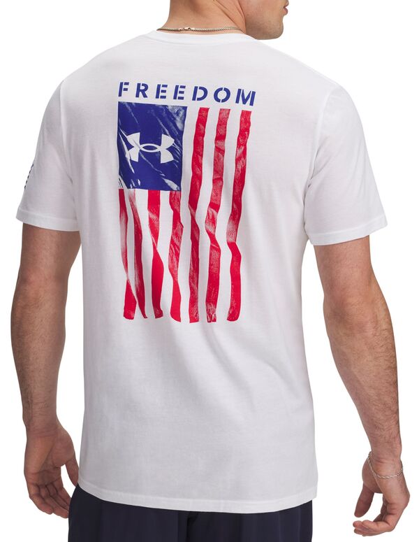 アンダーアーマー メンズ トップス Tシャツ グラフィック Under Armour Men Freedom Flagraphic T-Shirt White/Royal ホワイト