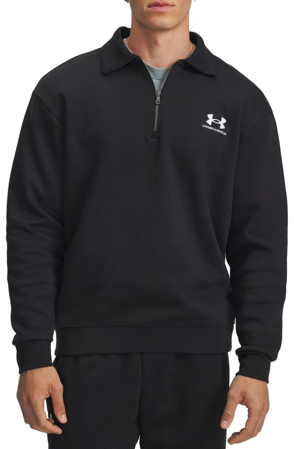 アンダーアーマー メンズ アウター パーカー・スウェット シャツ フリース Under Armour Men's Icon Fleece Collared 1/4 Zip Sweatshirt Black/Black ブラック