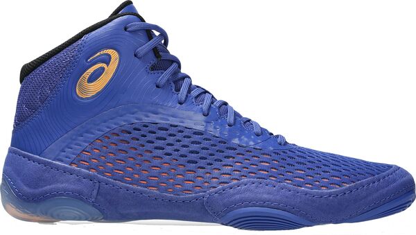 アシックス メンズ シューズ スニーカー ASICS Men'split Elite Wrestling Shoes Blue/Orange ブルー｜ReVida 店