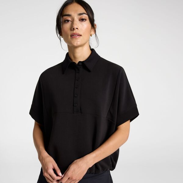 キャリー レディース トップス ポロシャツ スキューバ CALIA Women's Golf Sandwash Scuba Short Sleeve Polo Pure Black ブラック｜ReVida 店