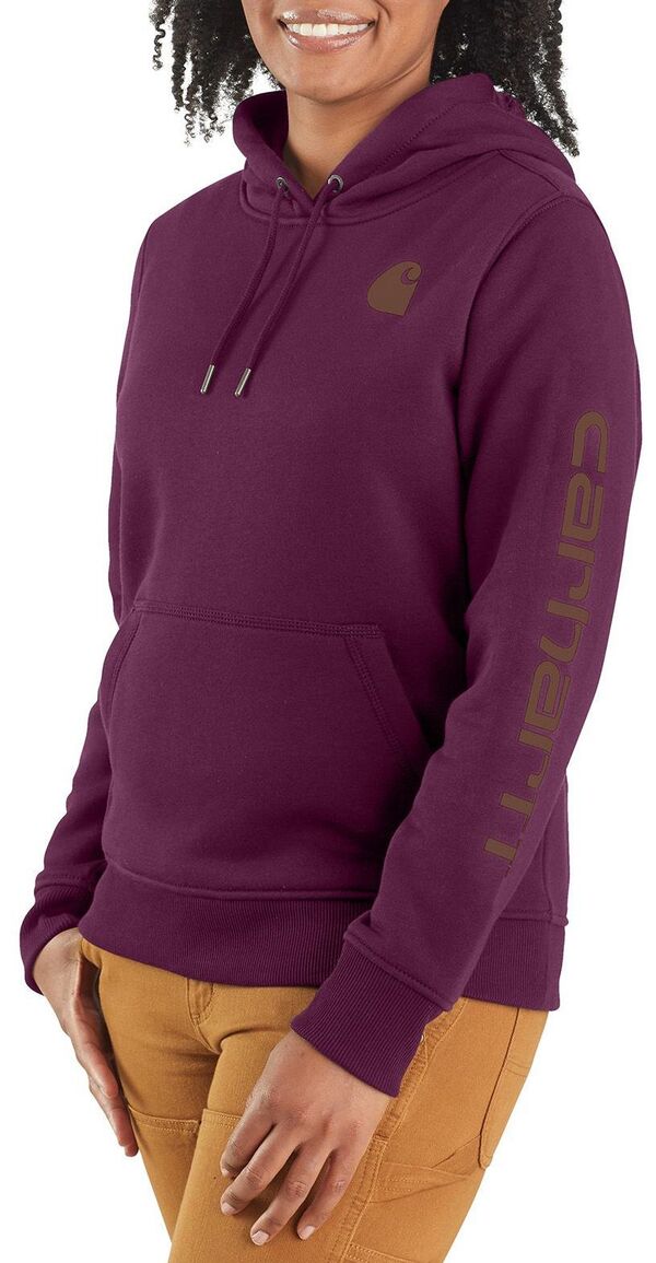 鉄道車両ハート形 レディース アウター パーカー・スウェット グラフィック Carhartt Women\u0027s Clarksburgraphic Sleeve Hoodieggplant トップス-レディースファッション-パーカー