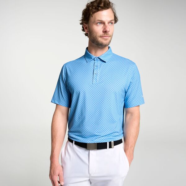 ウォルターヘーゲン メンズ トップス ポロシャツ プリント Walter Hagen Men's Performance 11 Novelty Print Golf Polo Cross Club Cerulean Blue ブルー｜ReVida 店
