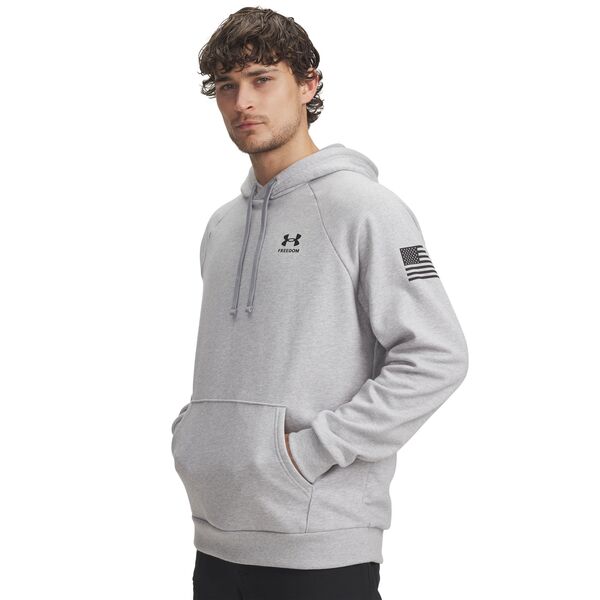 アンダーアーマー メンズ アウター パーカー・スウェット Under Armour Men's Freedom Flag Hoodie Steel Med Heather/Black ブラック|ReVida 店