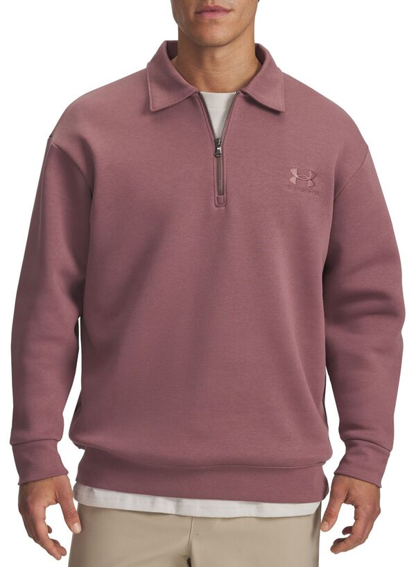 アンダーアーマー メンズ アウター パーカー・スウェット シャツ フリース Under Armour Men Icon Fleece Collared 1/4 Zip Sweatshirt Maroon Mist マルーン