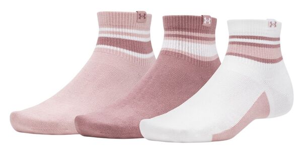 アンダーアーマー メンズ アンダーウェア 靴下 スポーツスタイル コットン Under Armour Sportstyle Cotton Socks - 3 Pack Wht/Mrn Mst/Tourmline Pnk