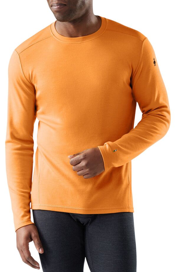 かっこ良い絨毛 メンズ トップス プルオーバー 労働者の一団のど首 Smartwool Men\u0027s Merino 250 Baselayer Crewneck Shirt Autumn Sun カジュアルシャツ-トップス