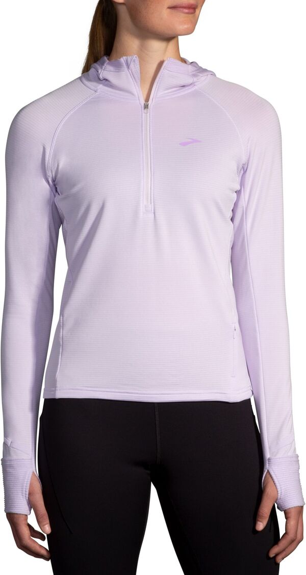 ブルックス レディース アウター パーカー・スウェット Brooks Women's Notch Thermal Hoodie 2.0 Light Purple パープル