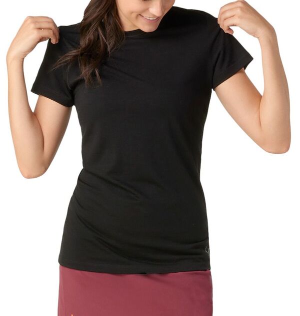 かっこ良い羊毛 レディース トップス プルオーバー Smartwool Women\u0027s Merino SS Tee Black 黒いこと