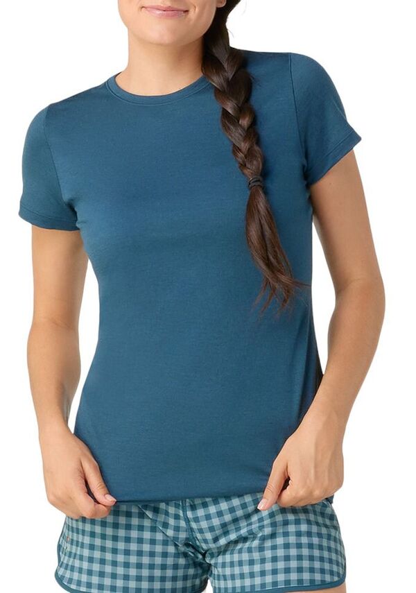 かっこ良い羊毛 レディース トップス プルオーバー Smartwool Women\u0027s Merino SS Tee Twilight Blue 青色