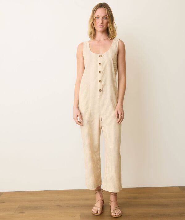 マリーン レイヤー レディース ボトムス カジュアルパンツ ジャンプスーツ Marine Layer Women'sydney Beach Jumpsuit Natural Stripe ストライプ
