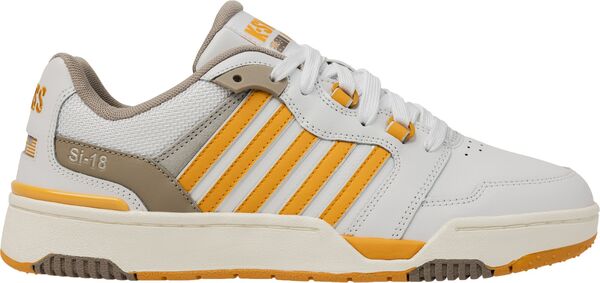 入れものイス メンズ シューズ スニーカー K-Swiss Men\u0027sI-18 Rival Shoes White/Grey/Yellow 白いこと 靴-スニーカー-メンズ靴
