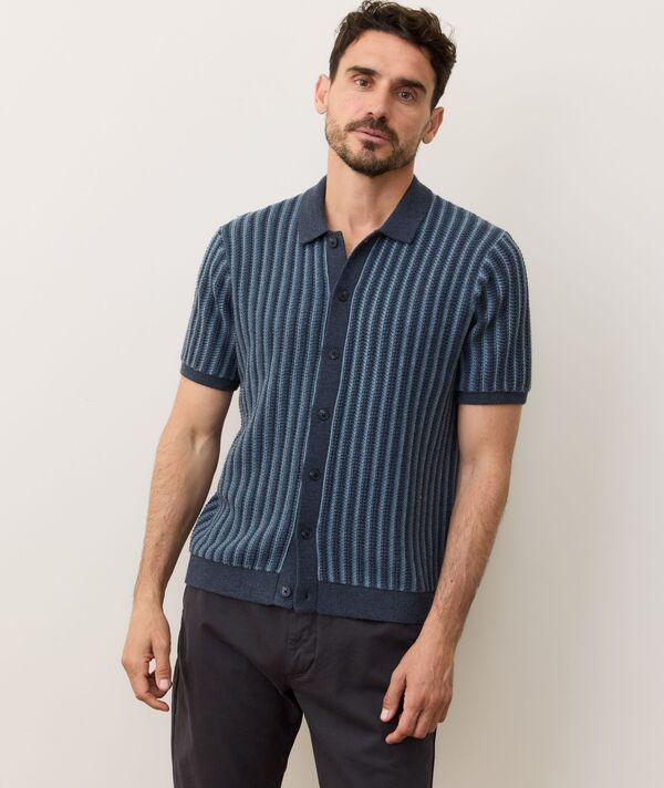 マリーン レイヤー メンズ アウター ニット・セーター ボタンダウン Marine Layer Men's Graham Sweater Button Downavy ネイビー｜ReVida 店