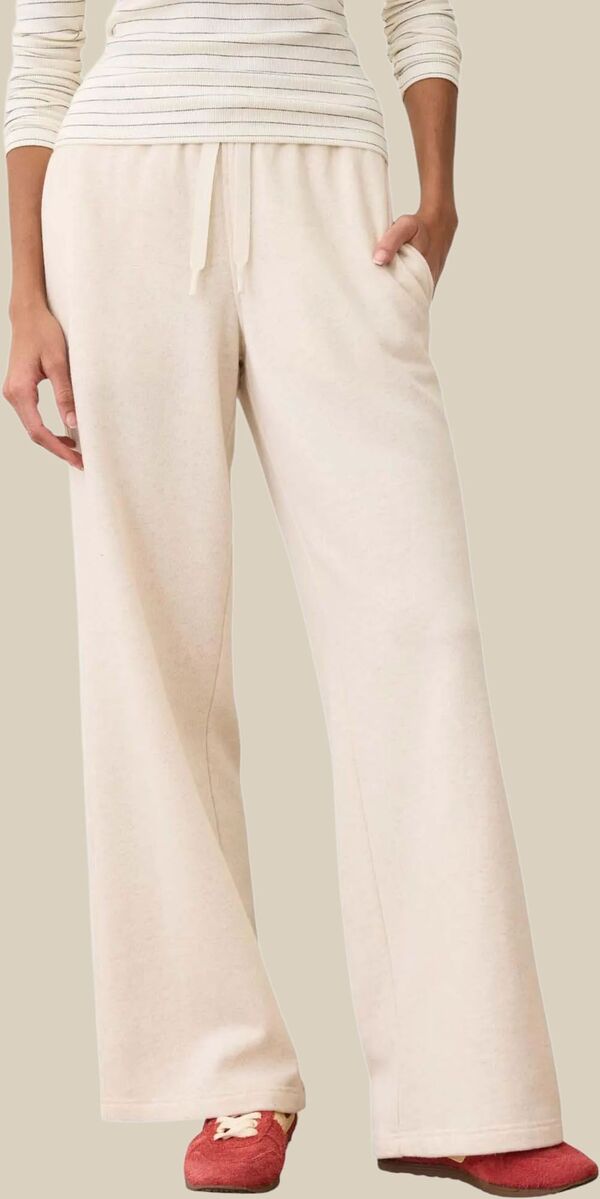 マリーン レイヤー レディース ボトムス カジュアルパンツ ワイドレッグ スウェットパンツ Marine Layer Women's Cloud 9 Wide Leg Sweatpants Oatmeal Heather ヘザー｜ReVida 店