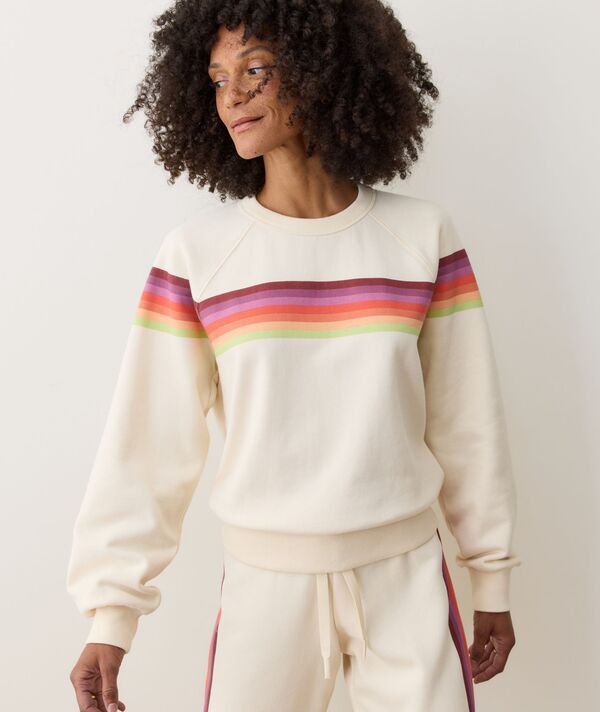 マリーン レイヤー レディース アウター パーカー・スウェット クルーネック シャツ フリース Marine Layer Women 's Cloud 9 Fleece Crewneck Sweatshirt Antique White ホワイト
