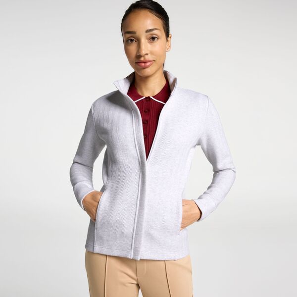 ウォルターヘーゲン レディース アウター 上衣・上衣 Walter Hagen Women\u0027s Clubhouse Full Zip Golf Jacket White/Heather Grey 白いこと
