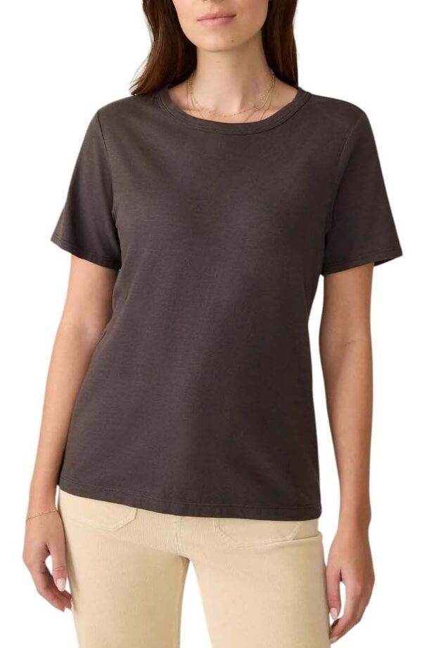 ファレティ レディース トップス Tシャツ Faherty Women'sunwashed Short Sleeve Crew T-Shirt Washed Black ブラック