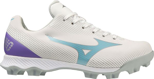 ミズノ レディース シューズ スニーカー Mizuno Women\u0027s\u0027 Wave Finch LightRevo TPU Softball Cleats White/Blue 白いこと