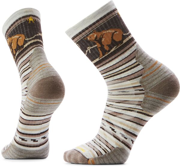 スマートウール メンズ アンダーウェア 靴下 Smartwool Hike Bear Stripe Mid Crew Socks Ash アッシュ