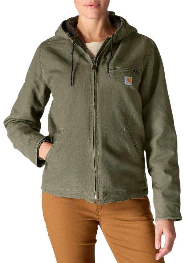 カーハート レディース アウター ジャケット・ブルゾン Carhartt Women's Washeduck Sherpa Lined Jacket Basil｜ReVida 店