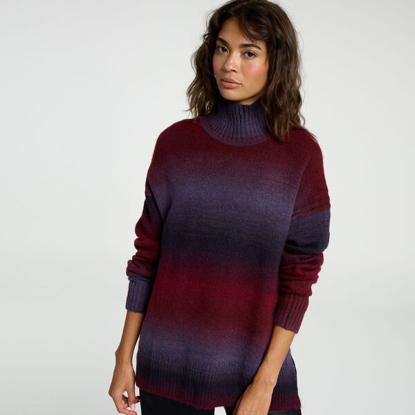 キャリー レディース アウター ニット・セーター CALIA Women's Oversized Sweater Tunic Borealis Print Rich Red レッド｜ReVida 店