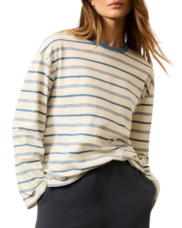 ファレティ レディース トップス Tシャツ Faherty Womenunwashed Long Sleeve Retro T-shirt Indigo Tidelines インディゴ